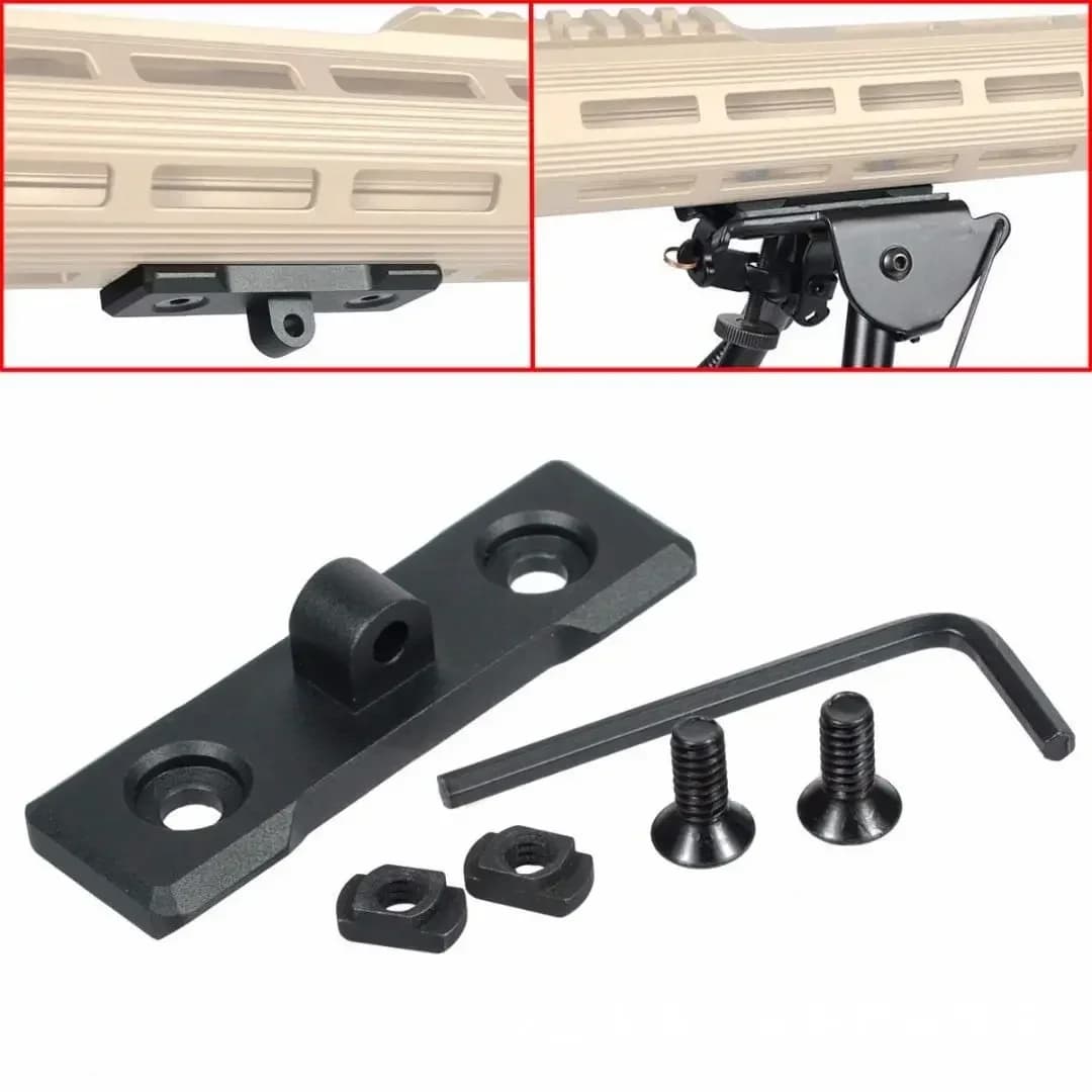 Adaptateur bipode M-LOK Keymod pour rail Picatinny AR15 - montage bas profil chasse tactique