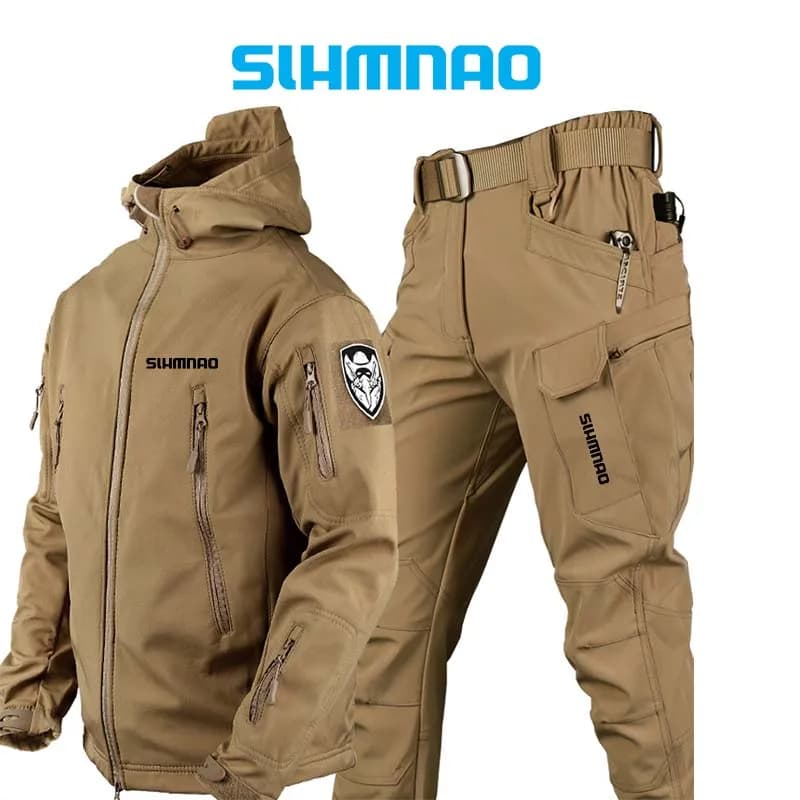 Ensemble veste de pêche hiver 2025 imperméable - Vêtement technique pêche homme - Tenue pêche tactique