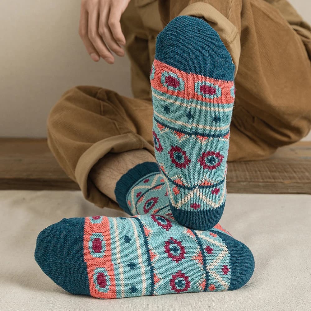 Lot 5 paires chaussettes Noël design original épaisses chaudes couple hommes femmes taille unique