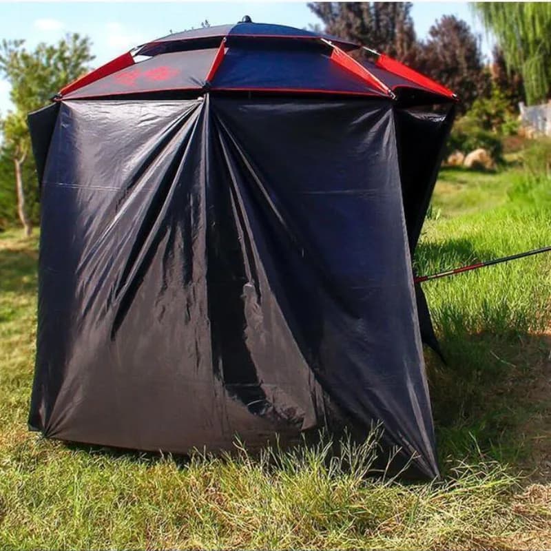 Parapluie pêche pliable universel imperméable protection solaire avec tablier plage camping