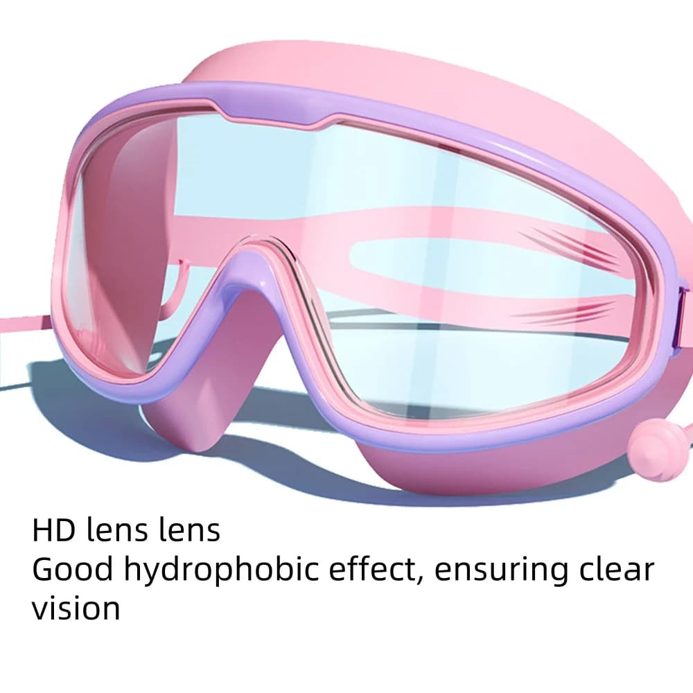 Lunettes de natation grand cadre avec bouchons d'oreilles pour pêcheurs adultes