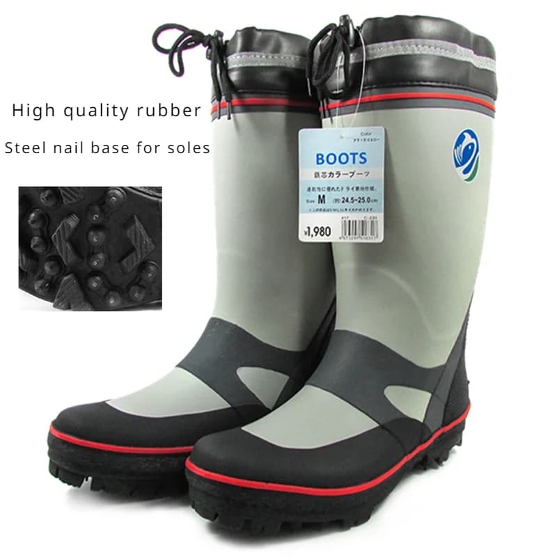 Chaussures de pêche homme semelles cloutées antidérapantes imperméables bottes pantalon