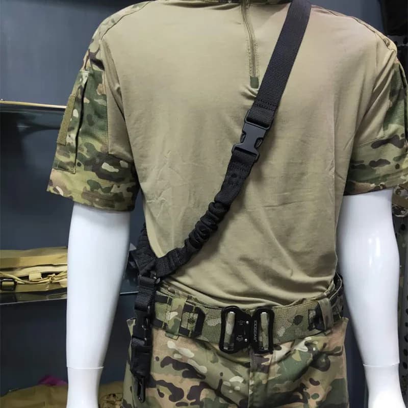 Bretelle élastique tactique à point unique pour fusil de pêche sous-marine avec coussin