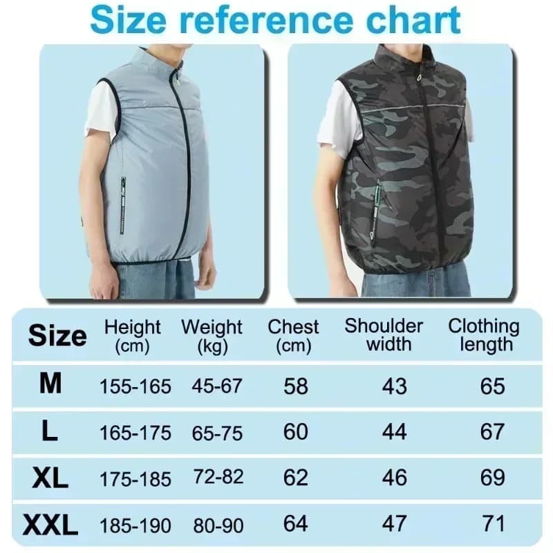 Veste Rafraîchissante avec Ventilateur 5V 3 Vitesses pour Pêche Randonnée et Travail d'Été