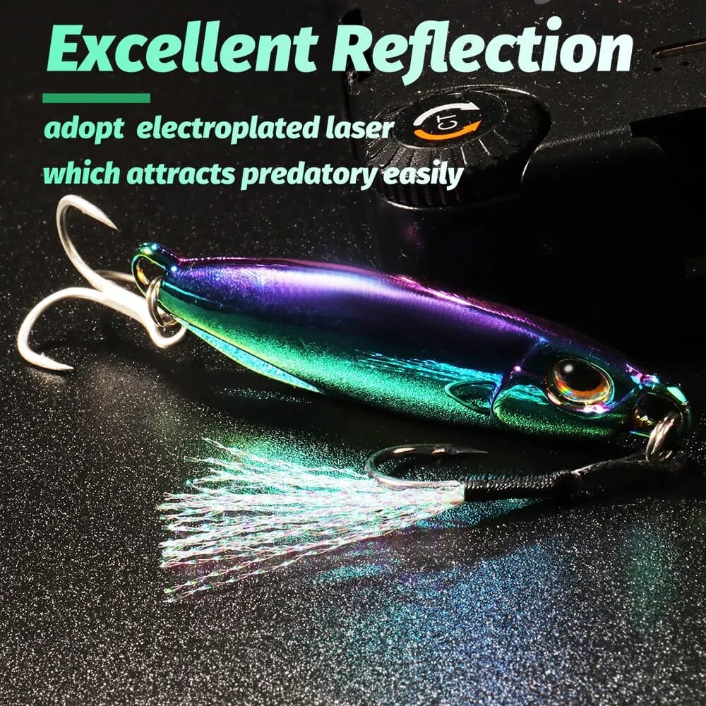 Leurre métal jig 10g à 40g pour brochet carpe - Swimbait cuiller pêche mer kit leurres artificiels