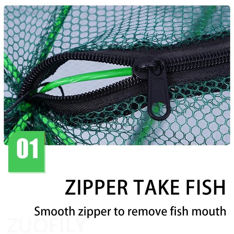 Piège à poissons et crustacés pliable en nylon - Cage filet pour écrevisses, crabes et crevettes