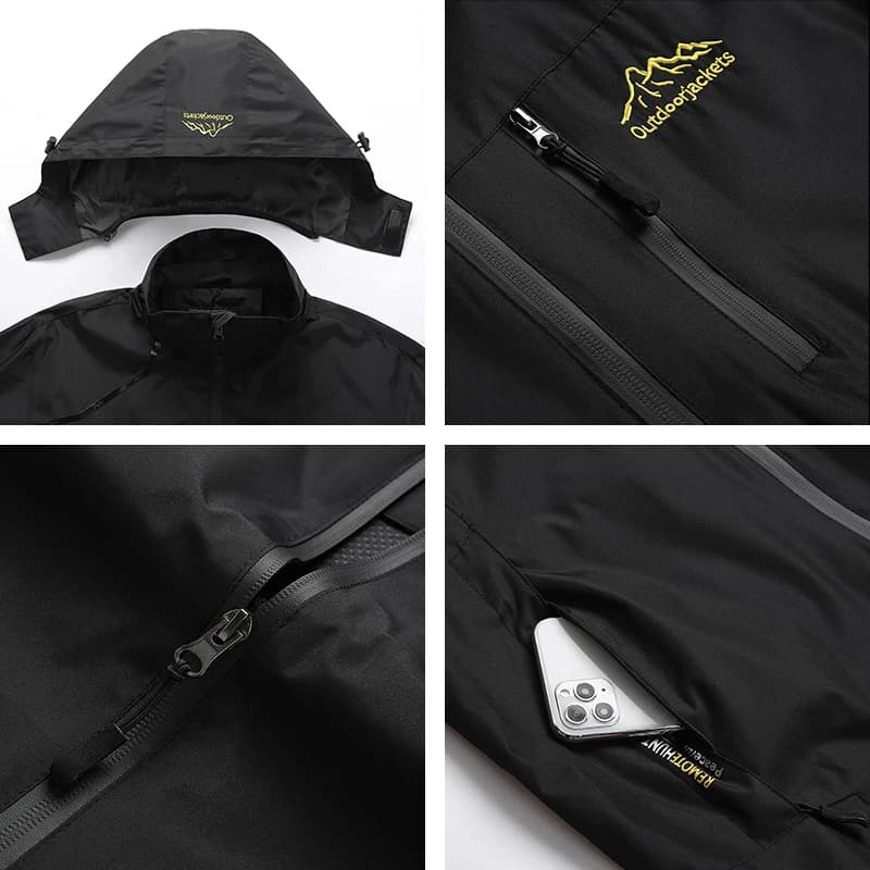 Veste de pêche imperméable homme grande taille automne chasse randonnée running coupe-vent