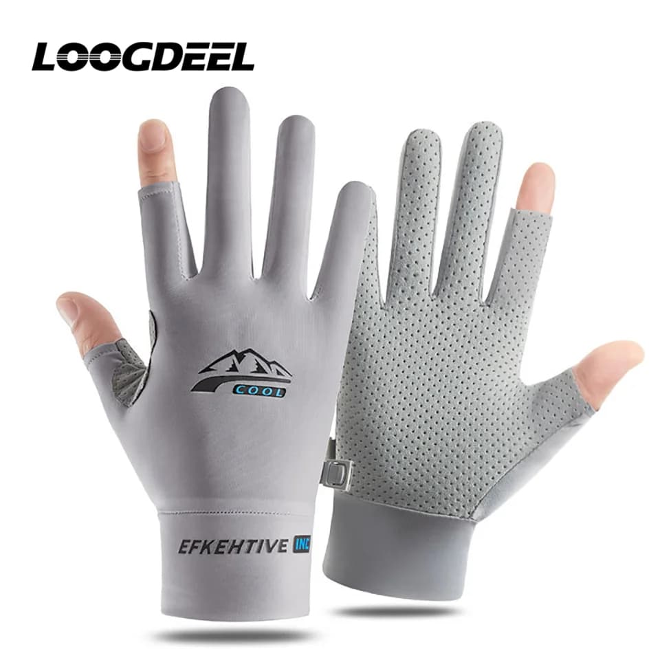 Gants pêche protection solaire unisex - anti-UV respirant anti-dérapage pour sports outdoor
