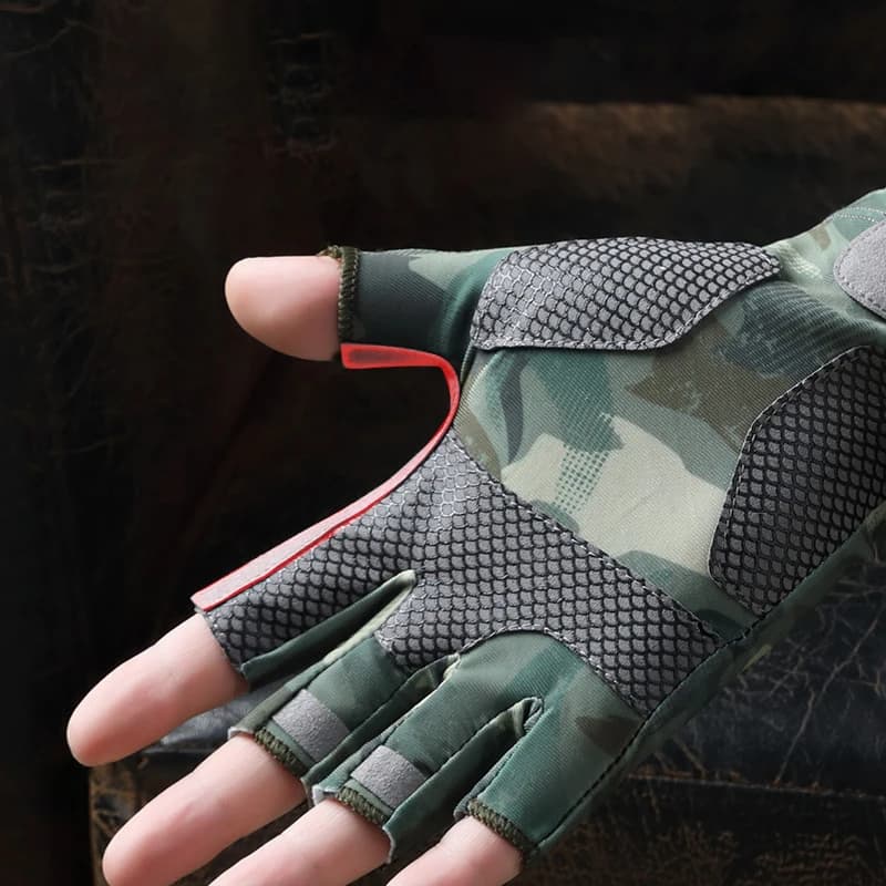 Gants de pêche été soie glacée anti-coupure protection solaire doigts libres homme femme