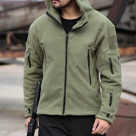 Veste polaire tactique militaire chaude pour pêche et randonnée - Veste à capuche homme outdoor