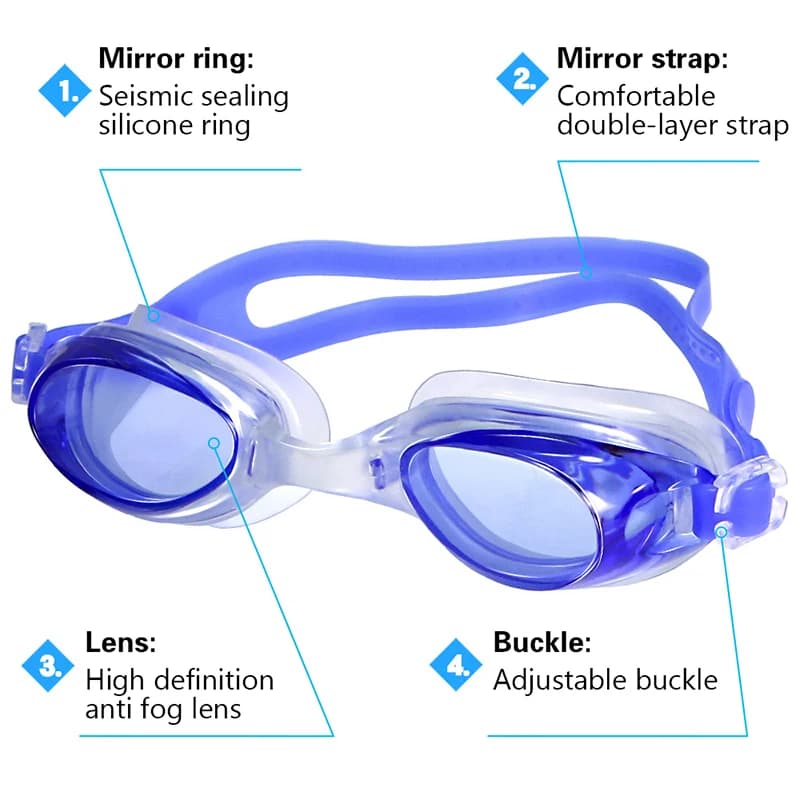 Lunettes de natation enfants étanches anti-buée UV professionnelles verres colorés