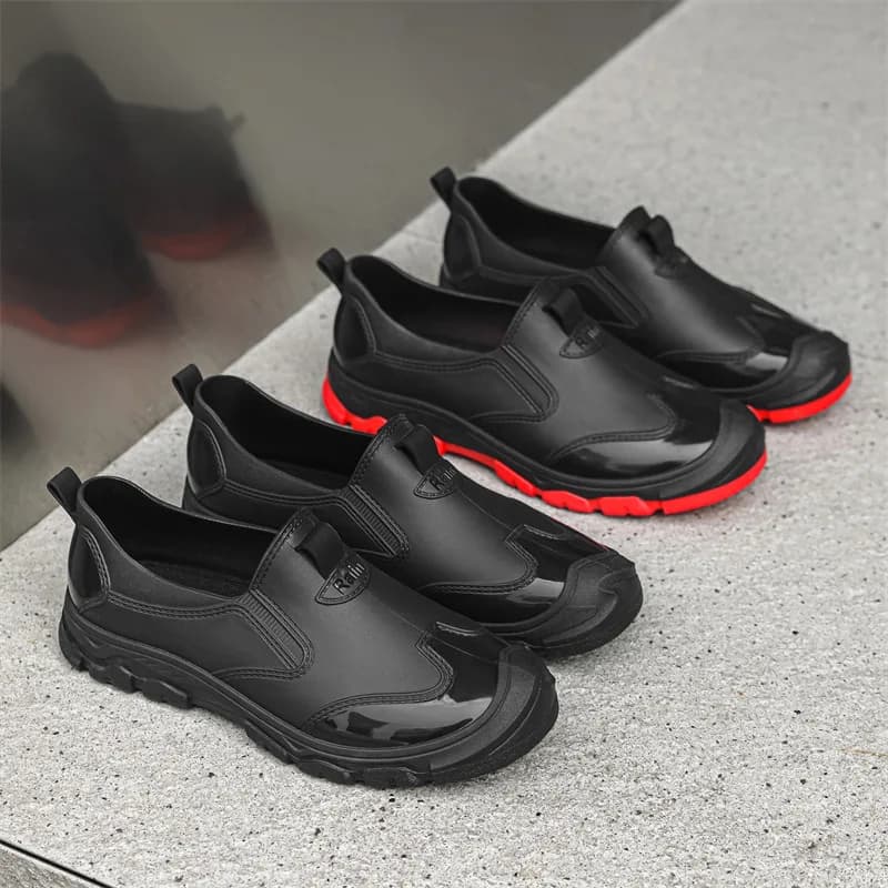 Bottes de pluie homme basse épaisses imperméables légères anti-dérapantes pour pêche lavage auto