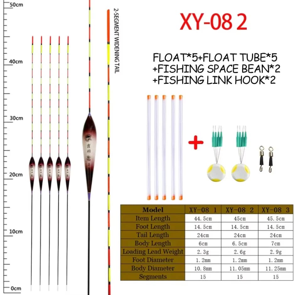 Flotteurs pêche eau peu profonde balsa 5 pièces + tubes 5 pièces, flotteurs légers pour pêche précise