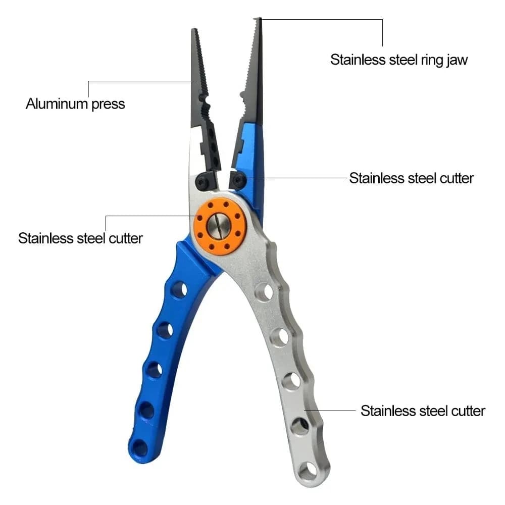 Pince multifonction aluminium coupe-ligne dégorgeoir - Ciseaux pêche 20cm 150g