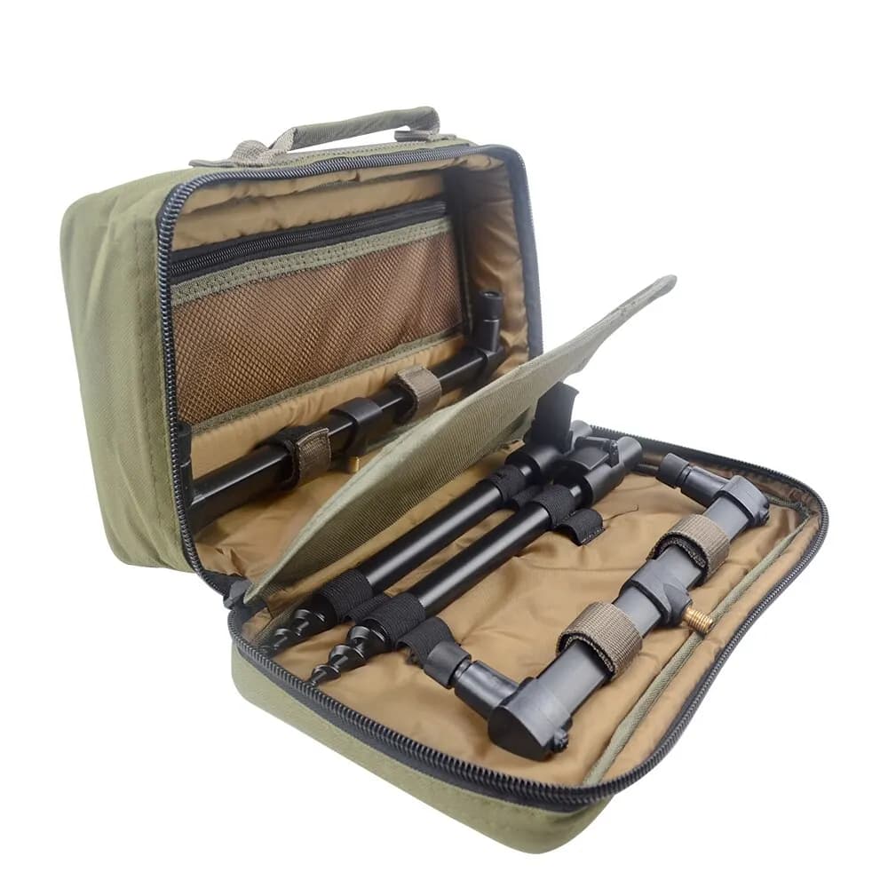 Sac de pêche carpiste Hirisi avec buzz bar, rod pod et piquets, 20x33x10cm étanche et transportable