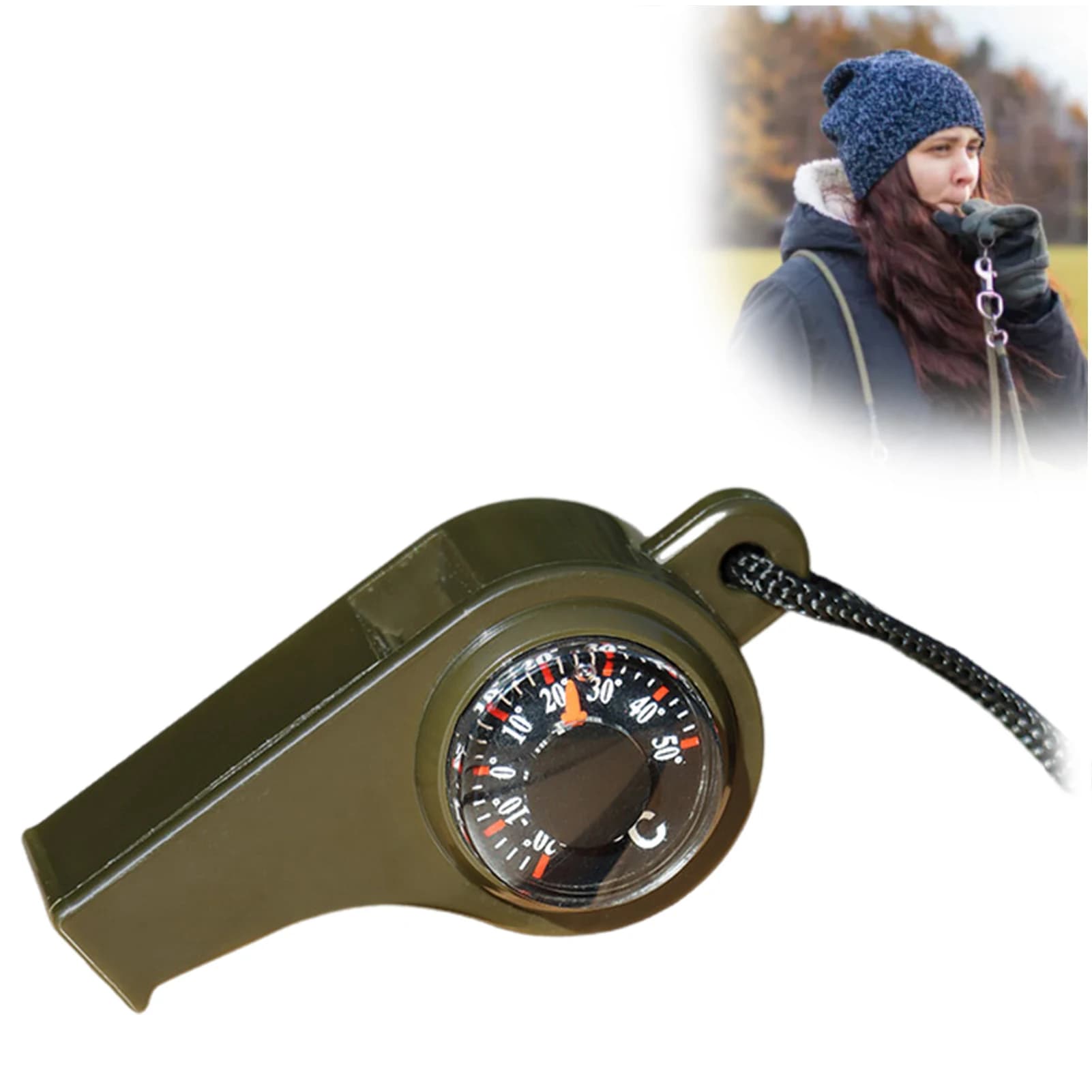 Sifflet sécurité urgence 3 en 1 multifonction avec boussole mini pour randonnée camping pêche