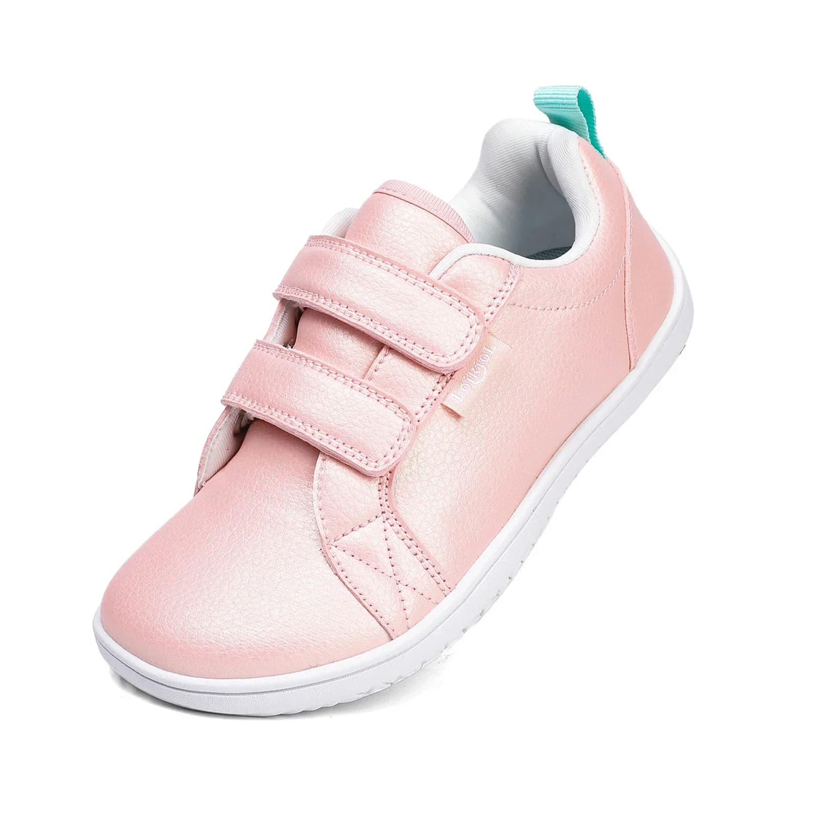 Chaussures pieds nus enfants large orteils minimalistes légères scratch cuir artificiel pêche famille