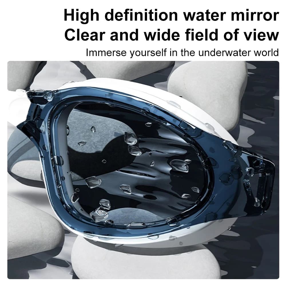 Bonnet et lunettes de natation adulte HD anti-buée étanches silicone anti-UV