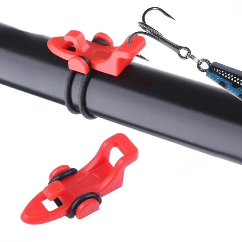 Porte-leurres de pêche avec clip pour canne, support hameçons et leurres cuillères en plastique