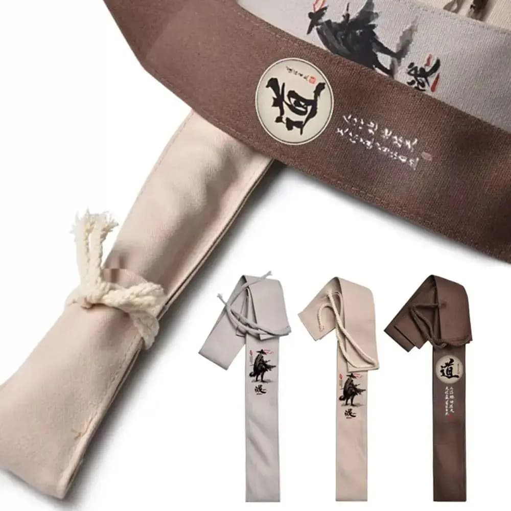 Sac de pêche toile 130cm style chinois - Grand sac pliable Tao pour matériel de pêche traditionnel