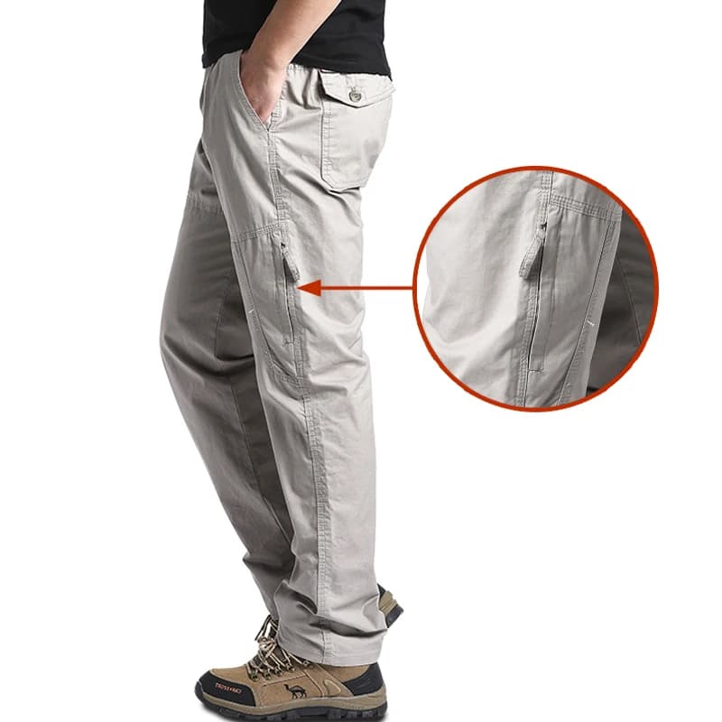 Pantalon cargo coton pêche homme qualité supérieure multi-poches printemps automne camping pêche