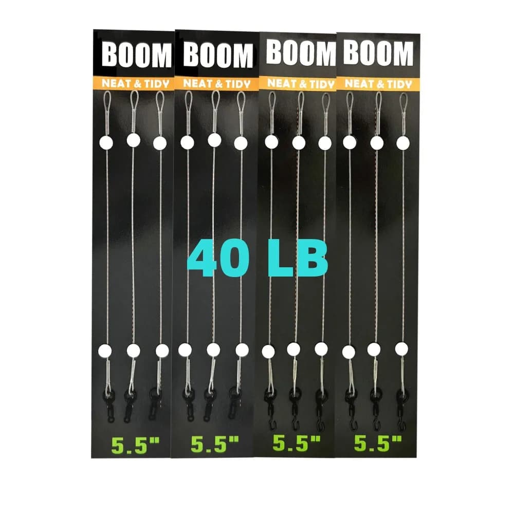 Bas de ligne fluorocarbone 100% pour carpe avec émerillon Ronnie - 5.5 pouces pour montages fusibles