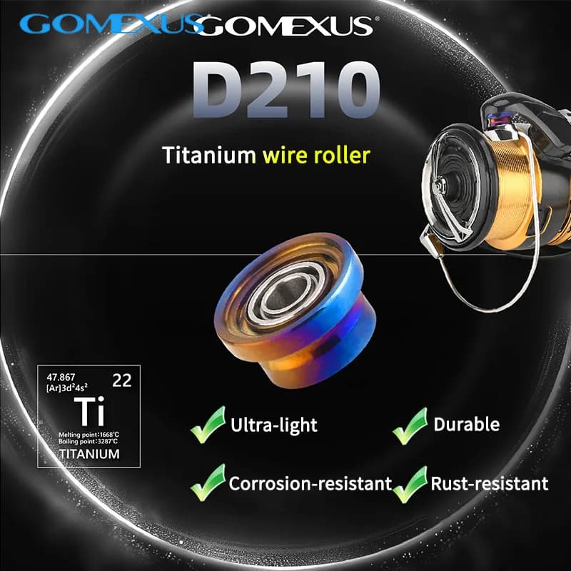 Rouleau ligne titane Gomexus pour moulinet Daiwa Legalis 1000 4000 - Améliore la fluidité et protège le fil