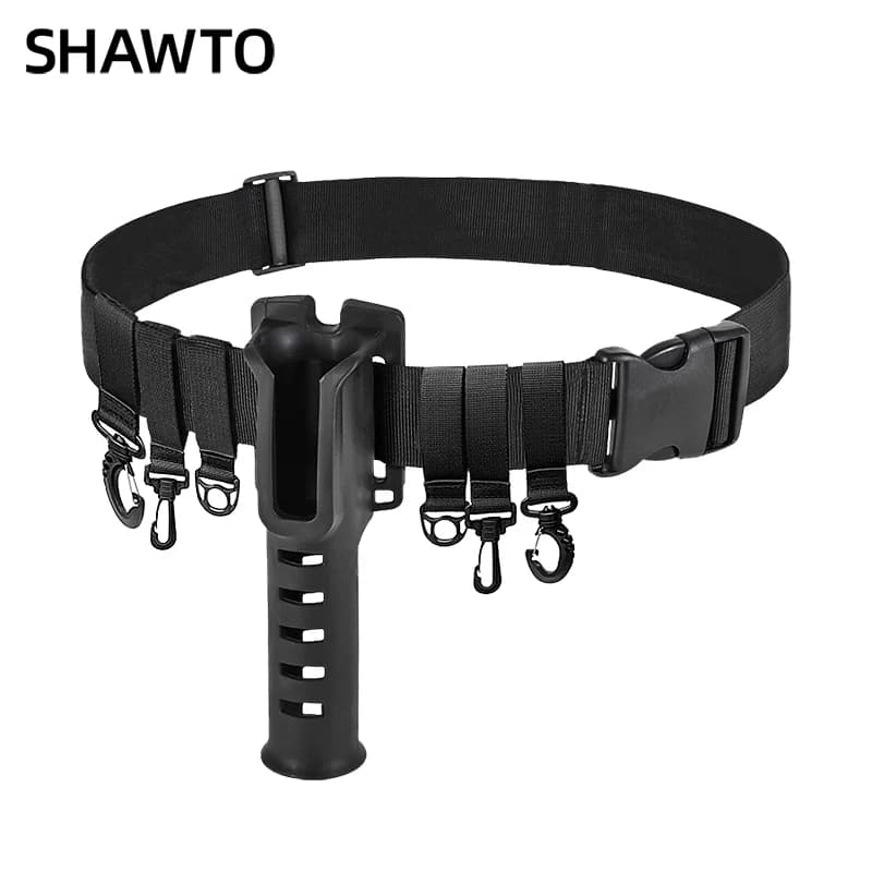 Ceinture porte-canne nylon multifonction Shawto - support canne à pêche portable rapide pêche