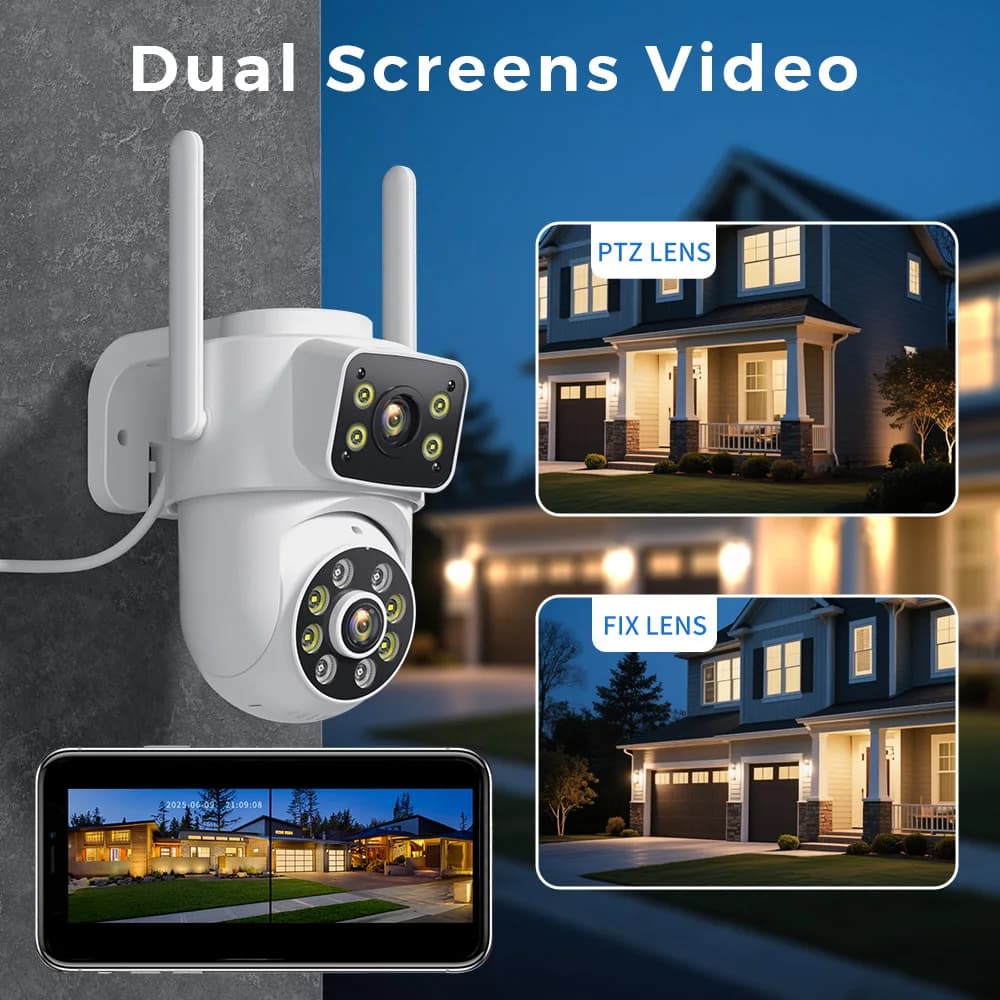 Caméra surveillance extérieure BESDER 8MP WiFi PTZ détection humaine suivi automatique audio P2P
