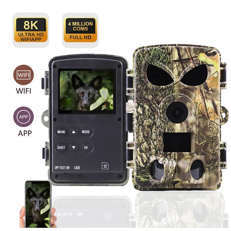 Caméra PR8000 8K 60MP étanche IP65 avec carte SIM pour observation faune française wifi