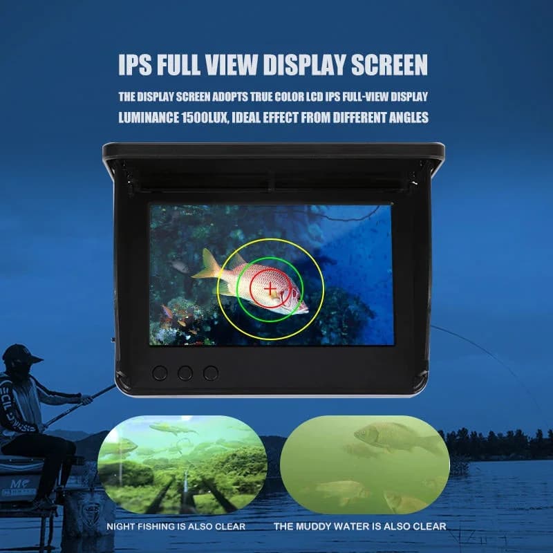 Détecteur de poissons portable écran LCD 4.3" 1080P avec vision nocturne pour kayak et bateau