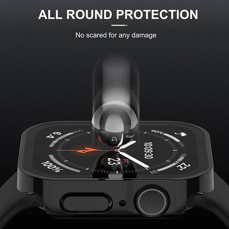 Étui protecteur étanche Apple Watch 7 8 9 45mm 41mm avec verre trempé série SE 6 5 Ultra 44mm 40mm 49mm