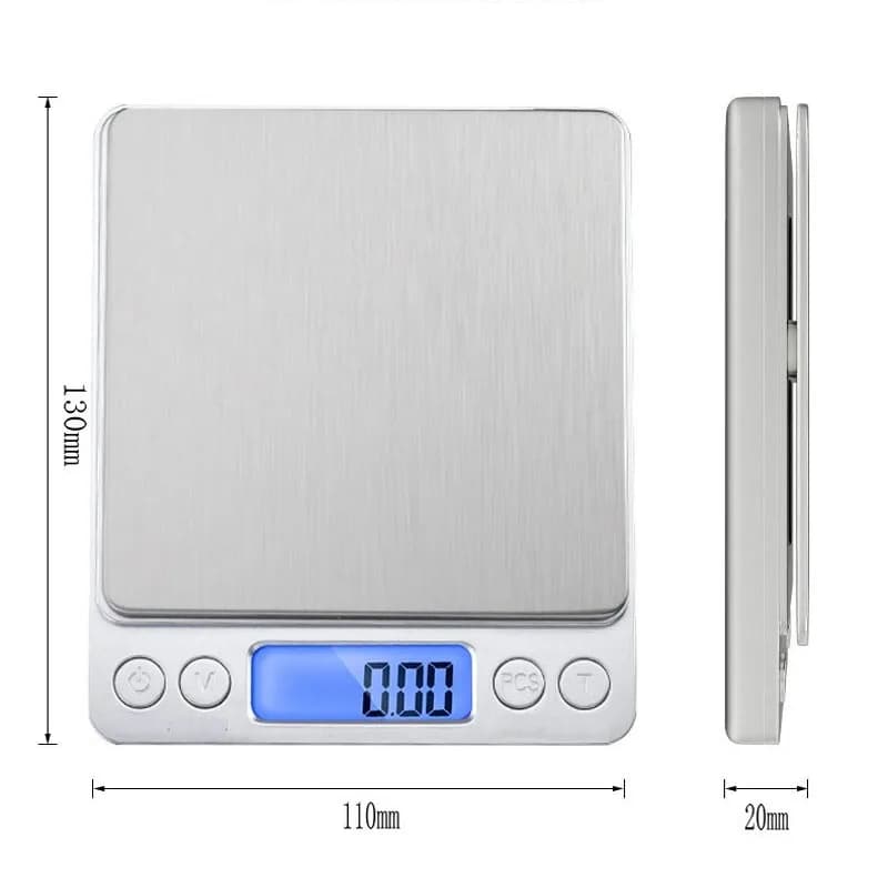 Balance de poche numérique précision cuisine bijouterie pêche 0.1g acier inoxydable mini pèse-aliment