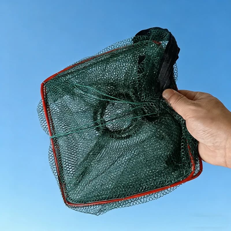 Filet de pêche pliable en nylon - Piège à appâts portable pour capturer poissons, crevettes, crabes et anguilles