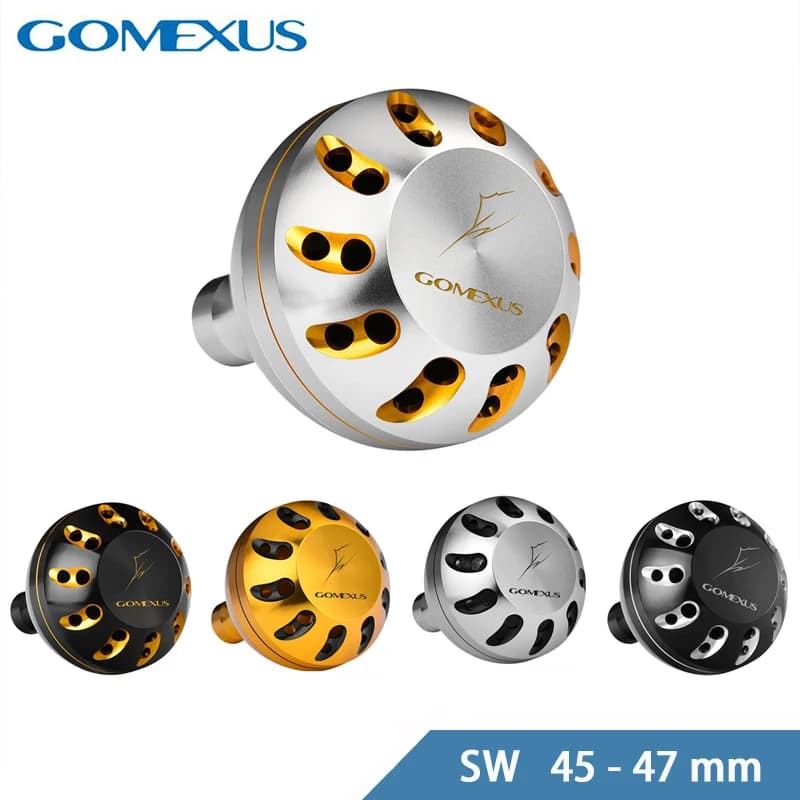 Manivelle Gomexus Power Knob 45mm pour moulinet Shimano Saragosa Stella SW Stradic FJ 4000 à 8000 - Poignée type B