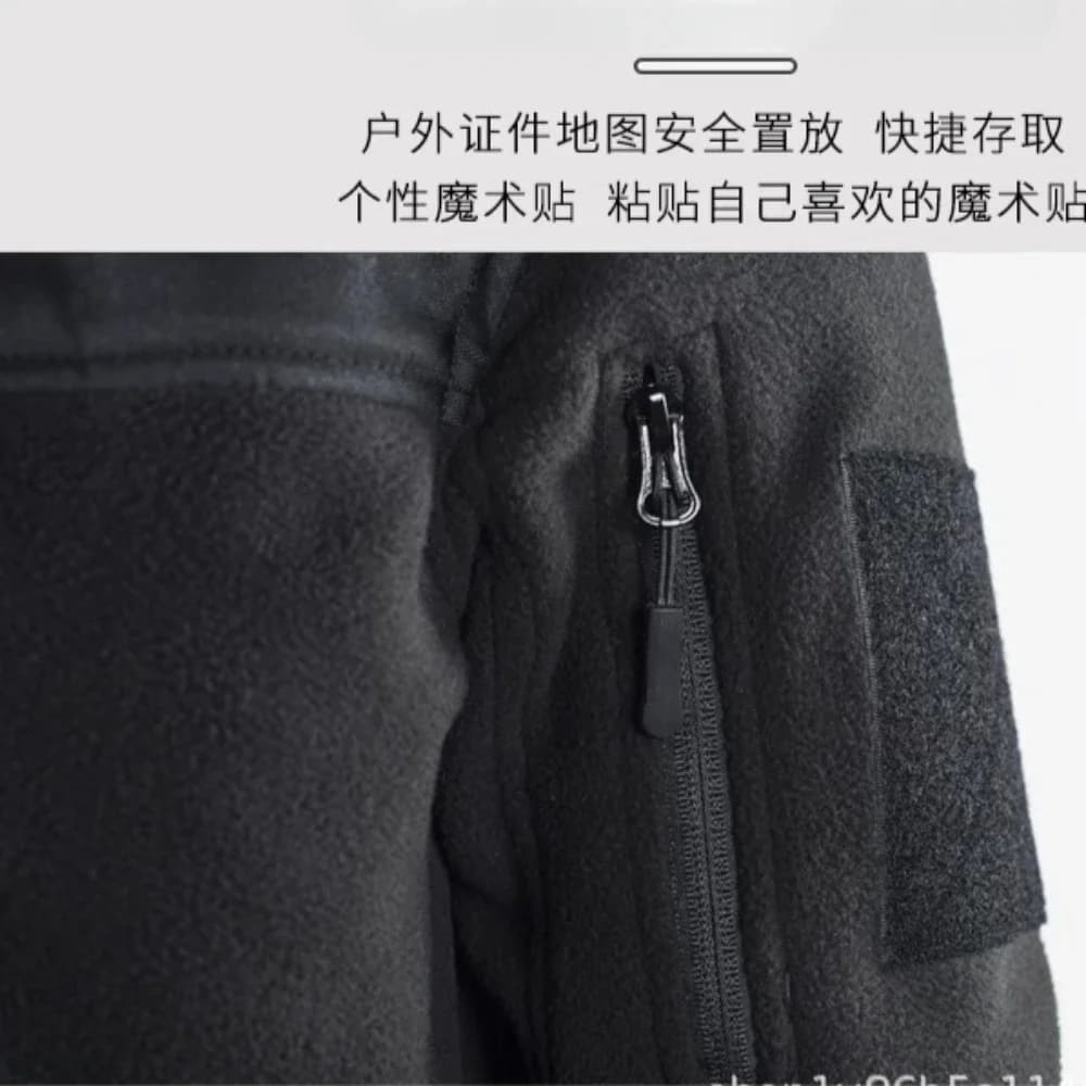 Veste polaire tactique col roulé 2024 - Veste thermique hiver pêche travail safari