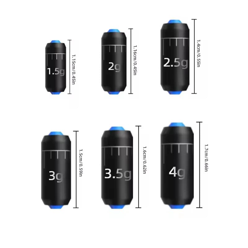 Plombs de pêche plombés 1.5g à 3.5g - 100 pièces pour lancer loin et précis - Poids étalonnés