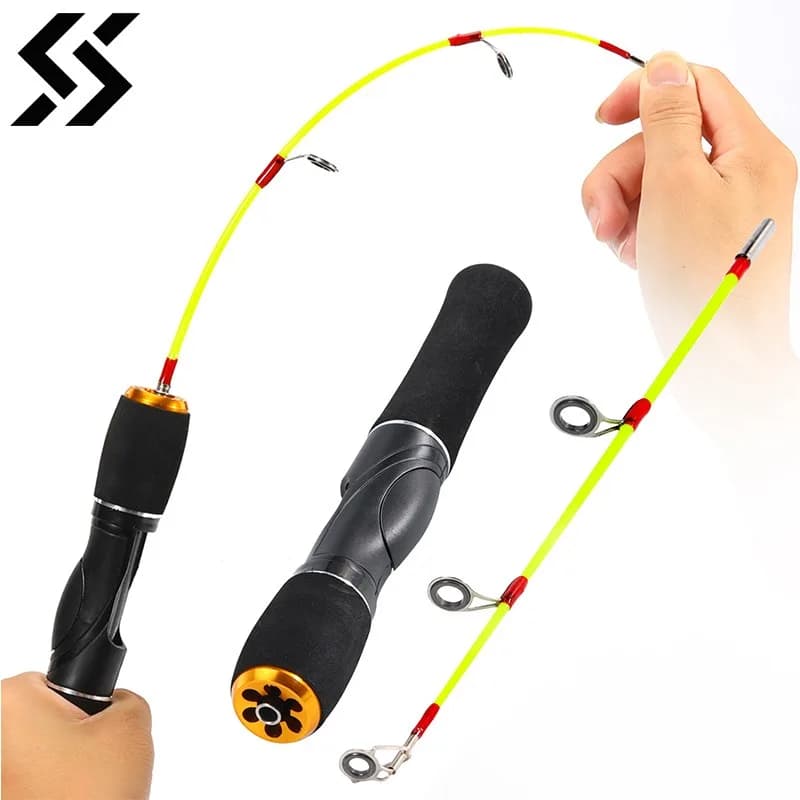 Canne ultralégère Sougayilang pour pêche hivernale aux crevettes - Portable mini ice fishing