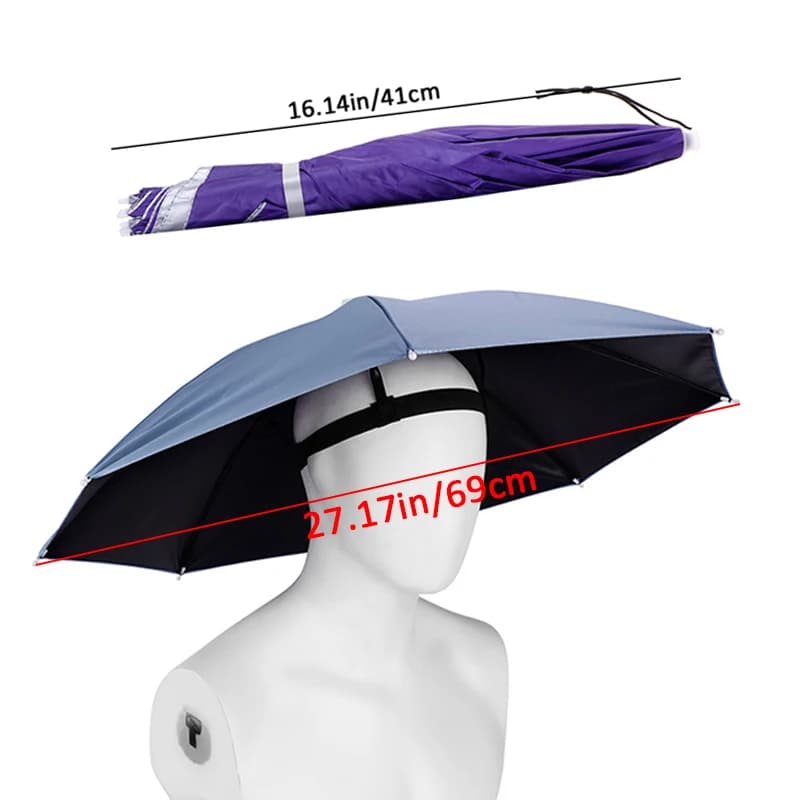 Chapeau parapluie portable pêche pliable universel imperméable protection solaire camping extérieur