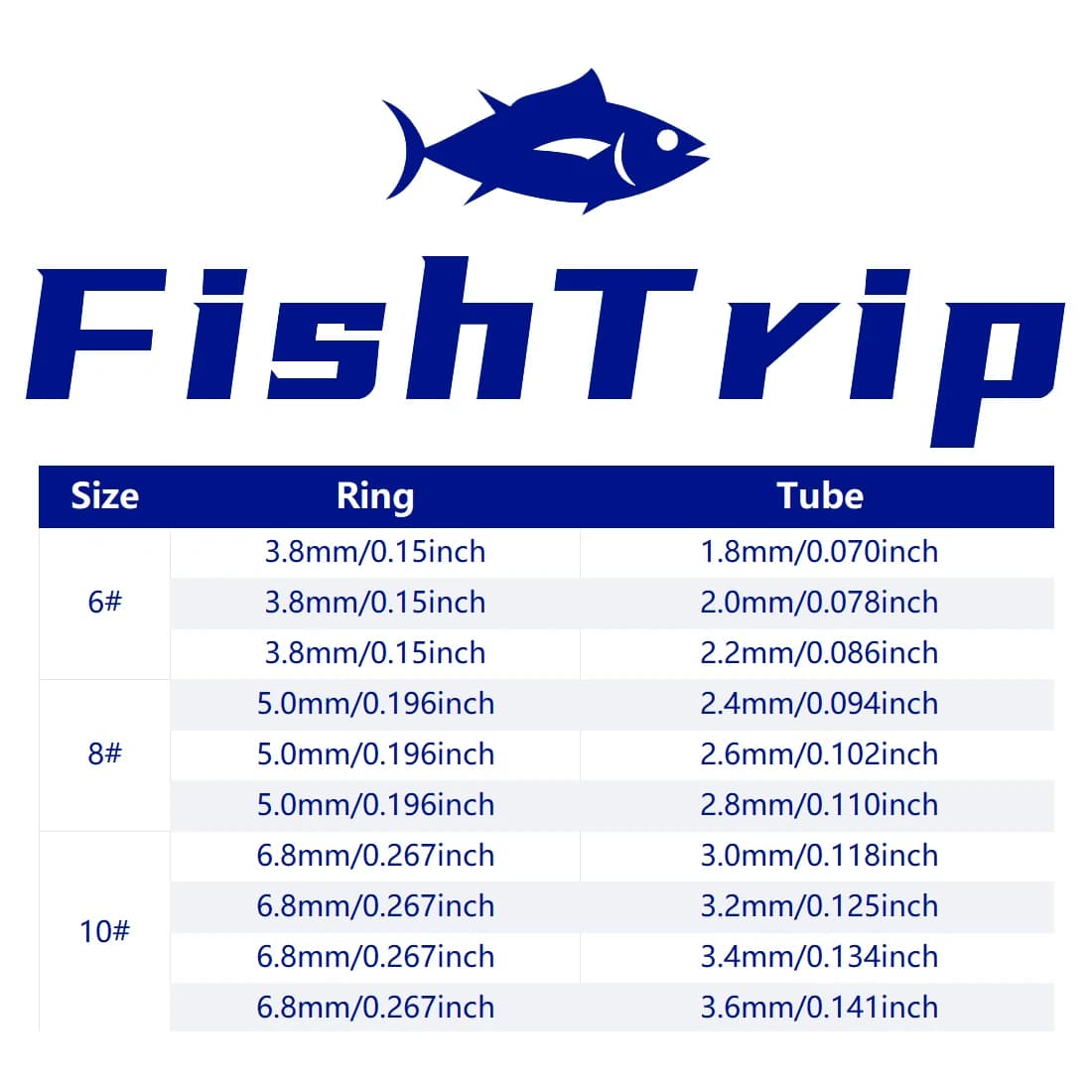 Kit réparation anneaux FishTrip 3 à 80 pièces pour cannes spinning et casting