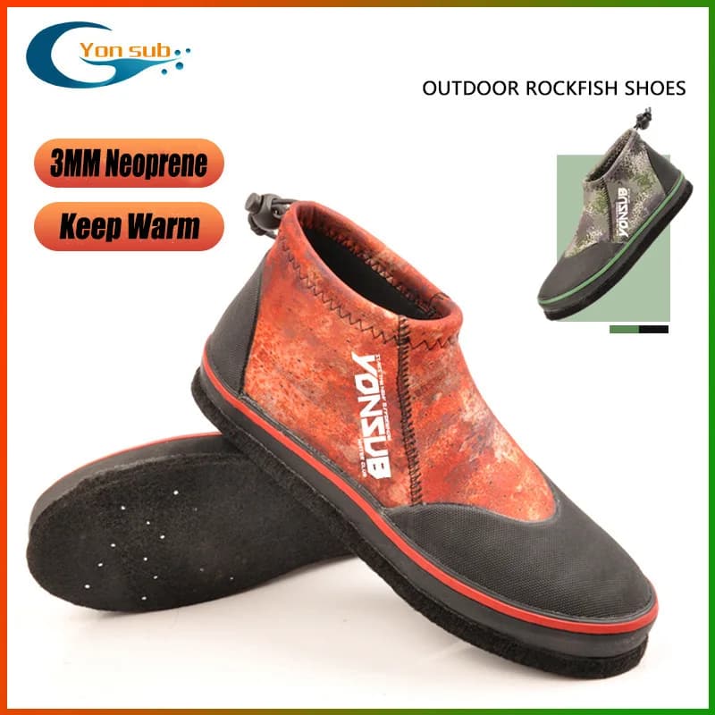 Chaussures de pêche sur rochers unisexe - Bottes antidérapantes à clous avec néoprène 3MM