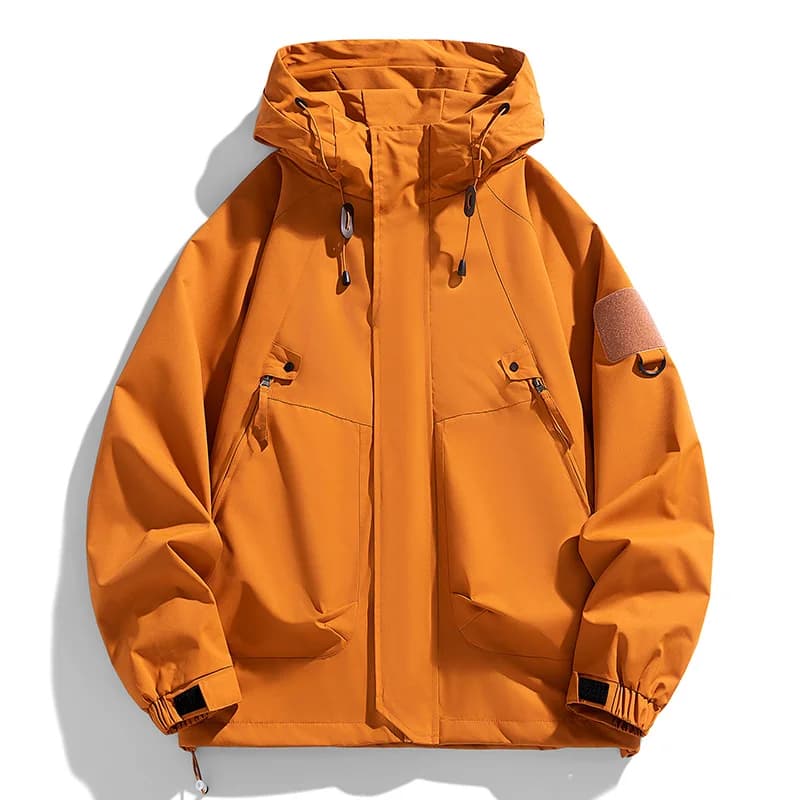Veste coupe-vent homme légère imperméable cargo pour randonnée et pêche avec capuche et poches multiples