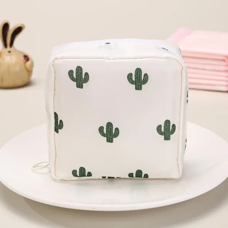 Pochette serviettes hygiéniques portable étanche - Organisateur tampons motif cartoon discret