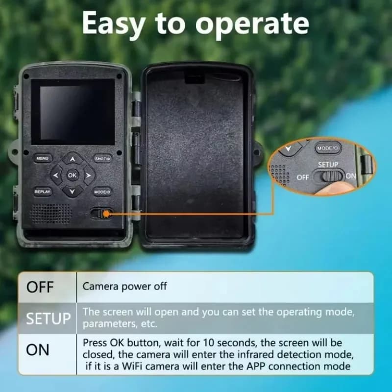 Caméra sans fil 2.7K écran LCD IP66 étanche - Vision nocturne 940nm IR pour chasse extérieure