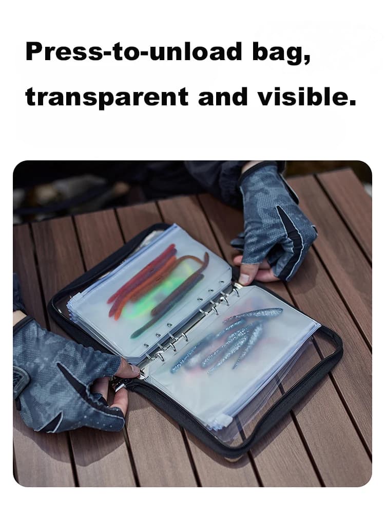 Sac leurres transparent Luya PVC compartimenté étanche rangement accessoires de pêche organisation