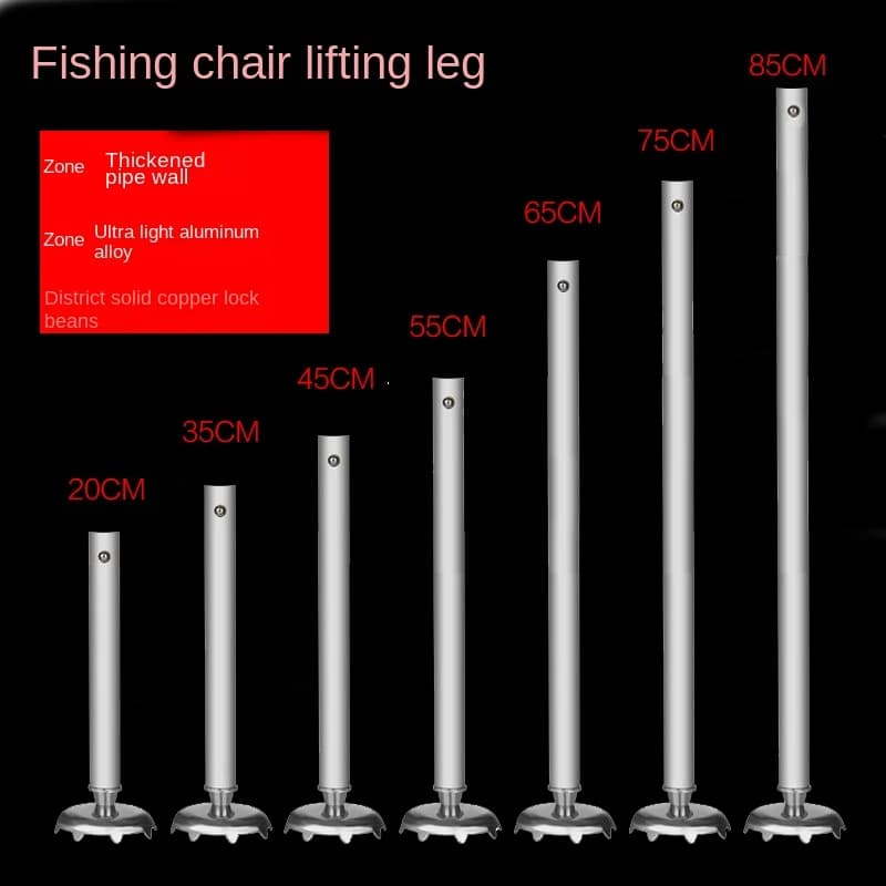 Chaise de pêche réglable avec pieds extensibles et patins anti-dérapants pour pêche en extérieur