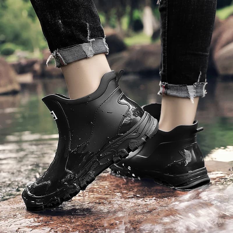 Bottes de pluie courtes anti-dérapantes 2026 - Bottes de cuisine imperméables pour hommes