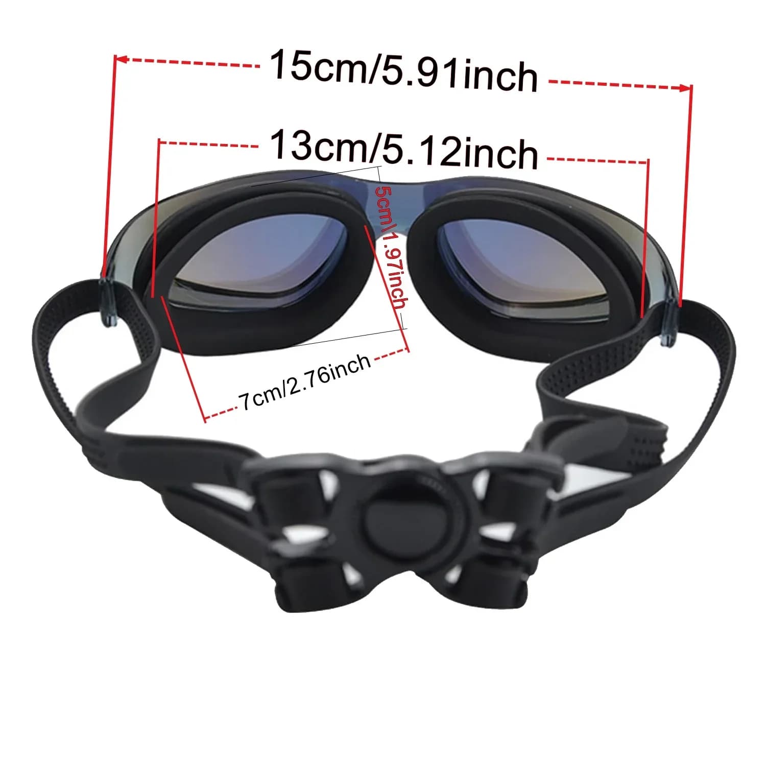 Lunettes de natation sans cadre polarisées avec étui et spray anti-buée adultes