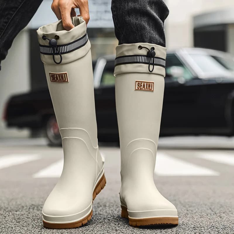 Bottes de pêche hautes imperméables homme antidérapantes PVC pour livraison et cuisine professionnelle