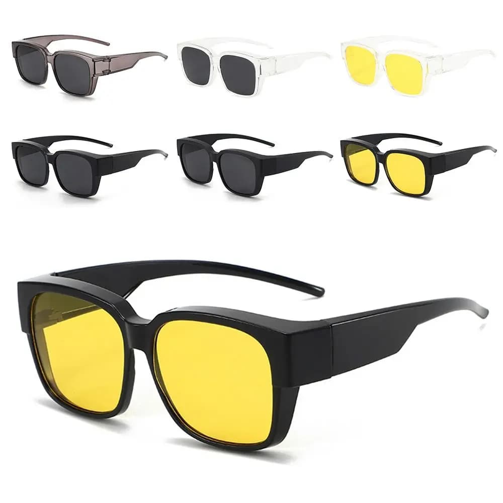 Sur-lunettes de pêche polarisées carrées pour port sur verres correcteurs - Protection UV sur prescription